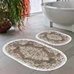 Eko Trend Djt 2 Li Yıkanabilir Kaymaz Taban Oval Banyo Paspas Klozet Takımı 762 Osmanli