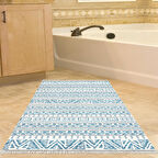 Dekoreko Kaymaz Taban Djt Banyo Halısı Star Pamuk Saçaklı İskandinav F5082