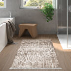 Dekoreko Kaymaz Taban Djt Banyo Halısı Star Pamuk Saçaklı İskandinav F5083