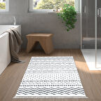 Dekoreko Kaymaz Taban Djt Banyo Halısı Star Pamuk Saçaklı İskandinav F5086