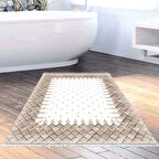 Dekoreko Kaymaz Taban Djt Banyo Halısı Star Pamuk Saçaklı Modern 1529