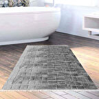 Dekoreko Kaymaz Taban Djt Banyo Halısı Star Pamuk Saçaklı Modern 1911