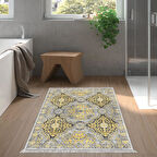 Dekoreko Kaymaz Taban Djt Banyo Halısı Star Pamuk Saçaklı Modern 659M