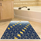 Dekoreko Kaymaz Taban Djt Banyo Halısı Star Pamuk Saçaklı Modern 719