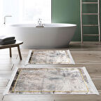 Eko Trend Djt 2 Li Yıkanabilir Kaymaz Taban Banyo Paspas Klozet Takımı M12271 Modern