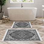 Eko Trend Djt 2 Li Yıkanabilir Kaymaz Taban Banyo Paspas Klozet Takımı 721 Klasik