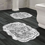 Lazer Kesim Djt 2 Li Yıkanabilir Kaymaz Taban Banyo Paspas Klozet Takımı 203 Figürlü