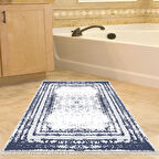 Dekoreko Kaymaz Taban Djt Banyo Halısı Star Pamuk Saçaklı Modern M5132