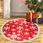 Alanur Home Yılbaşına Özel Keçe Dijital Yıkanabilir Yuvarlak Halı Chr11M
