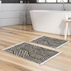 Eko Trend Djt 2 Li Yıkanabilir Kaymaz Taban Banyo Paspas Klozet Takımı 713 Modern