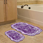 Lazer Kesim Djt 2 Li Yıkanabilir Kaymaz Taban Banyo Paspas Klozet Takımı 203 Figürlü