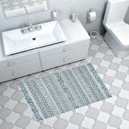 Dekoreko Kaymaz Taban Djt Banyo Halısı Yıldız Deri İskandinav F5082