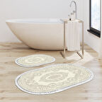 Eko Trend Djt 2 Li Yıkanabilir Kaymaz Taban Oval Banyo Paspas Klozet Takımı 747 Klasik