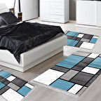 Eko Trend Djt Yıkanabilir Kaymaz Taban 3 Lü Yatak Odası Takımı S5044 Geometrik