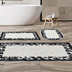 Eko Trend Djt 3 Lü Yıkanabilir Kaymaz Taban Banyo Paspas Seti 1495 Modern