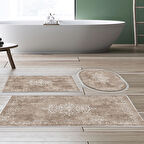 Eko Trend Djt 3 Lü Yıkanabilir Kaymaz Taban Banyo Paspas Seti 616 Klasik