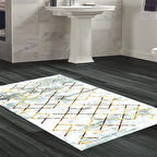 Dekoreko Kaymaz Taban Djt Banyo Halısı Yıldız Deri Modern M5026