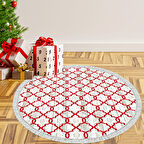 Alanur Home Yılbaşına Özel Pamuk Dijital Yıkanabilir Yuvarlak Halı Chr12M