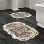 Lazer Kesim Djt 2 Li Yıkanabilir Kaymaz Taban Banyo Paspas Klozet Takımı 203 Figürlü