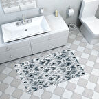 Dekoreko Kaymaz Taban Djt Banyo Halısı Star Pamuk İskandinav F5136