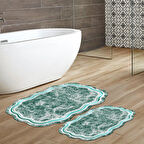 Lazer Kesim Djt 2 Li Yıkanabilir Kaymaz Taban Banyo Paspas Klozet Takımı 203 Figürlü