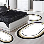 Eko Trend Djt Yıkanabilir Kaymaz Taban Oval 3 Lü Yatak Odası Takımı 673M Bordürlü