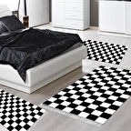 Eko Trend Djt Yıkanabilir Kaymaz Taban 3 Lü Yatak Odası Takımı S5056 Geometrik