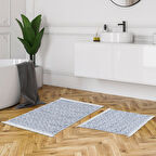 Dekoreko Kaymaz Taban Djt 2 Li Banyo Paspas Takımı Star Pamuk Saçaklı Modern 757