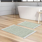 Dekoreko Kaymaz Taban Djt 2 Li Banyo Paspas Takımı Star Pamuk Saçaklı Modern 757