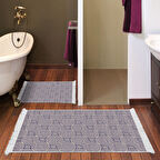 Dekoreko Kaymaz Taban Djt 2 Li Banyo Paspas Takımı Star Pamuk Saçaklı Modern 605M