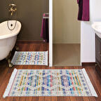 Dekoreko Kaymaz Taban Djt 2 Li Banyo Paspas Takımı Star Pamuk Saçaklı İskandinav F5014