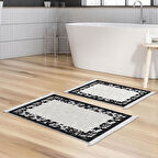 Dekoreko Kaymaz Taban Djt 2 Li Banyo Paspas Takımı Star Pamuk Saçaklı Modern 1495