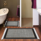 Dekoreko Kaymaz Taban Djt 2 Li Banyo Paspas Takımı Star Pamuk Saçaklı Modern 604M