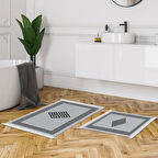 Dekoreko Kaymaz Taban Djt 2 Li Banyo Paspas Takımı Star Pamuk Saçaklı Modern 656M