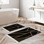 Dekoreko Kaymaz Taban Djt 2 Li Banyo Paspas Takımı Star Pamuk Saçaklı Modern 686M