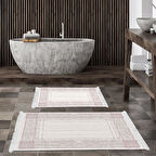 Dekoreko Kaymaz Taban Djt 2 Li Banyo Paspas Takımı Star Pamuk Saçaklı Modern M5076