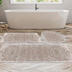 Eko Trend Djt 3 Lü Yıkanabilir Kaymaz Taban Banyo Paspas Seti 1488 Modern