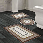 Eko Trend Djt 3 Lü Yıkanabilir Kaymaz Taban Banyo Paspas Seti 675M Modern