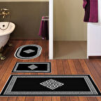 Eko Trend Djt 3 Lü Yıkanabilir Kaymaz Taban Banyo Paspas Seti 656M Modern