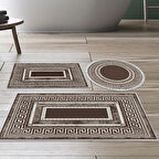 Dekoreko Kaymaz Taban Djt 3 Lü Banyo Paspas Takımı Star Pamuk Karışık Modern 651M