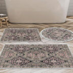 Dekoreko Kaymaz Taban Djt 3 Lü Banyo Paspas Takımı Star Pamuk Karışık Modern 659M