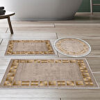 Dekoreko Kaymaz Taban Djt 3 Lü Banyo Paspas Takımı Star Pamuk Karışık Modern 691M