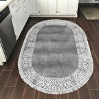 Dekoreko Kaymaz Taban Djt Mutfak Halısı Star Pamuk Saçaklı Oval Modern 1460