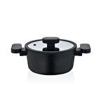 22 cm Valeria Granit Derin Tencere - Siyah