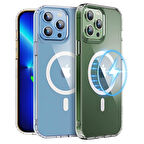 NovStrap Apple iPhone 13 Pro Kılıf Şeffaf Magsafe Uyumlu Kılıf 6.1 Kamera Korumalı Sararmayan Kapak