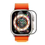 NovStrap Apple Watch Ultra 49mm Uyumlu Ekran Koruyucu Nano Esnek Cam Tam Kaplayan PPM