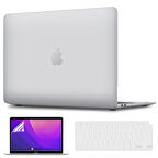 NovStrap Apple MacBook Air M1 Çip 13 inç A2337 Uyumlu Kılıf Dots Design-Şeffaf Klavye Kılıfı-Film