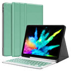 NovStrap Apple iPad Pro 11 2022 2021 2020 2 3 4 Nesil Uyumlu Bluetooth Klavyeli Kılıf Kalem Bölmeli