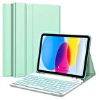 NovStrap Apple İpad 10. Nesil 10.9 2022 Uyumlu Bluetooth Klavyeli Tablet Kılıfı Stand Kalem Bölmeli