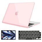 NovStrap Apple MacBook Air 13.6 inç 2022 M2 Çip A2681 Uyumlu Kılıf Parlak-Siyah Klavye Kılıfı-Film